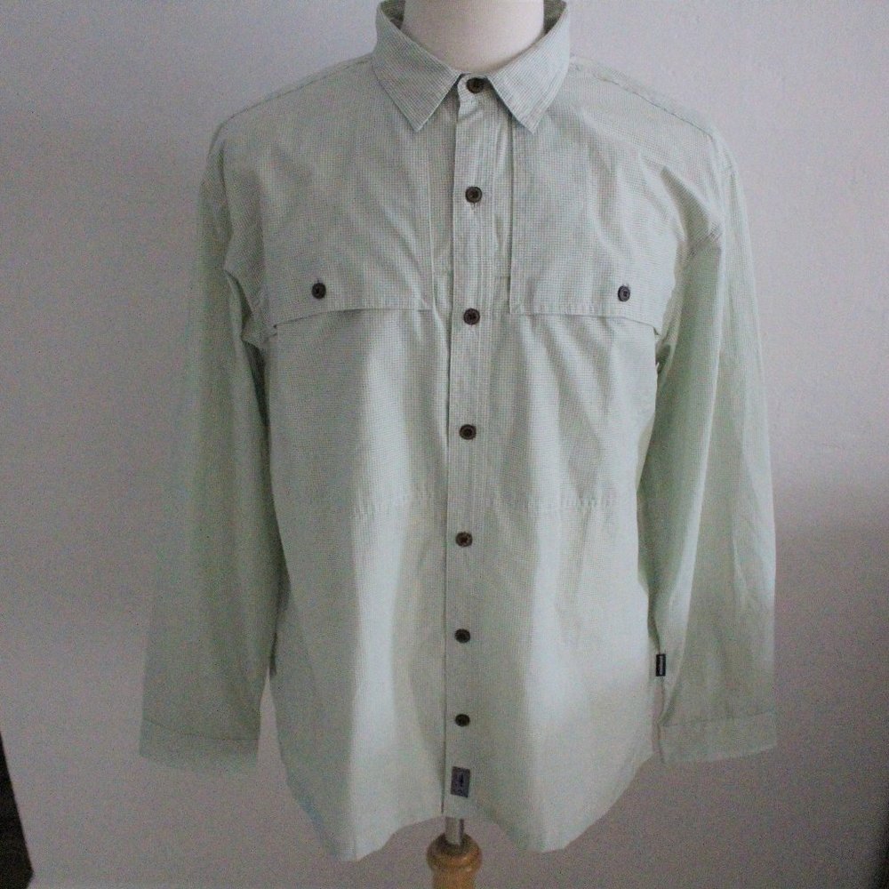 Patagonia Mens Island Hopper Green Long Sleeved Shirt - Size Large